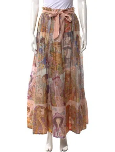 Pre-owned Zimmermann Linen Long Skirt In Neutral