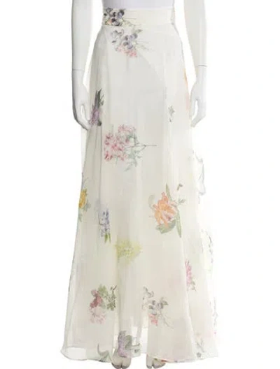 Pre-owned Zimmermann Linen Long Skirt In Neutral