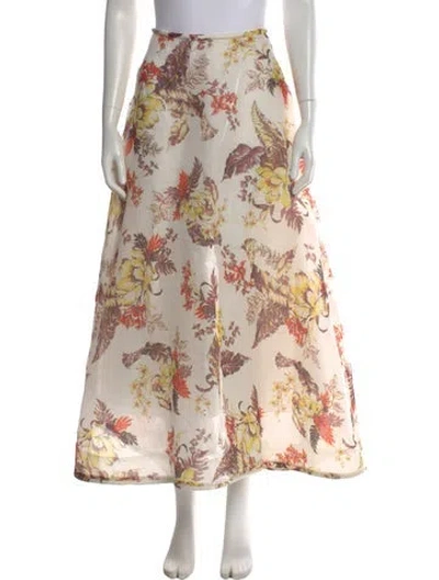 Pre-owned Zimmermann Linen Long Skirt In Neutral