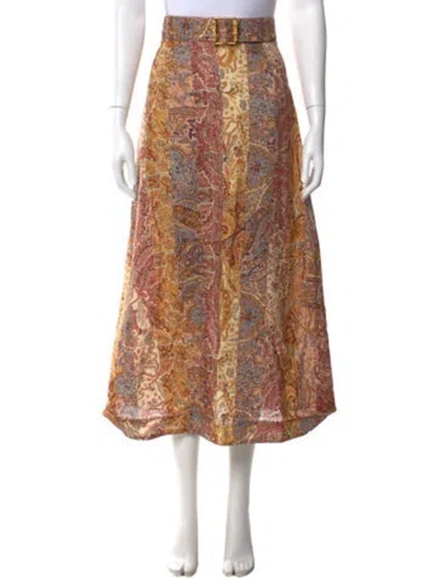Pre-owned Zimmermann Linen Long Skirt In Neutral