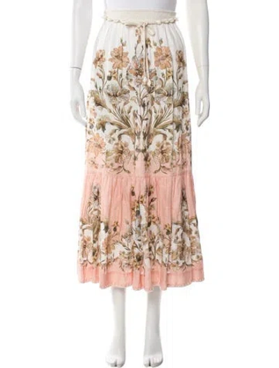 Pre-owned Zimmermann Linen Long Skirt In Neutral
