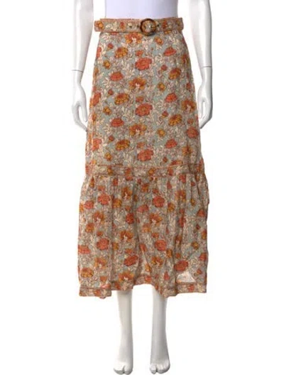 Pre-owned Zimmermann Linen Long Skirt In Neutral