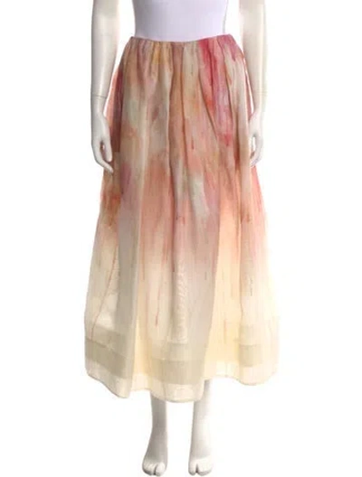 Pre-owned Zimmermann Linen Long Skirt In Neutral