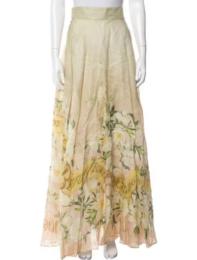 Pre-owned Zimmermann Linen Long Skirt In Neutral