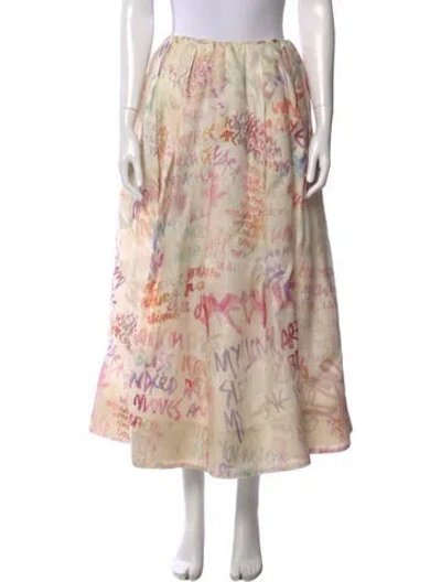 Pre-owned Zimmermann Linen Long Skirt In Neutral