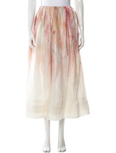 Pre-owned Zimmermann Linen Long Skirt In Neutral