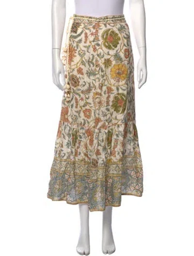 Pre-owned Zimmermann Linen Long Skirt In Neutral