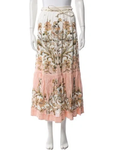Pre-owned Zimmermann Linen Long Skirt In Neutral
