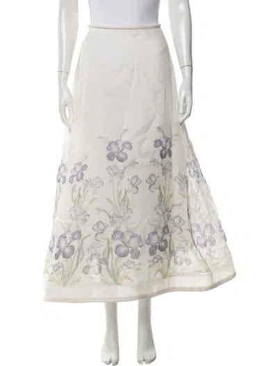 Pre-owned Zimmermann Linen Long Skirt In Neutrals