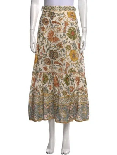 Pre-owned Zimmermann Linen Long Skirt In Neutrals