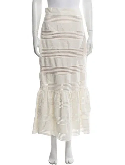 Pre-owned Zimmermann Linen Long Skirt In Neutrals