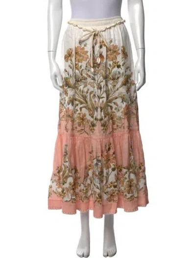 Pre-owned Zimmermann Linen Long Skirt In Neutrals