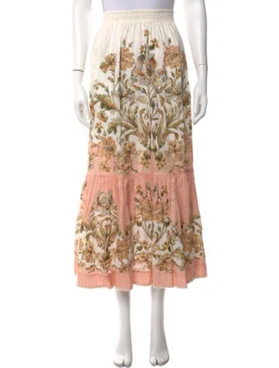 Pre-owned Zimmermann Linen Long Skirt In Neutrals