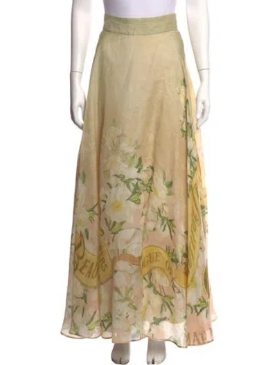 Pre-owned Zimmermann Linen Long Skirt In Neutrals