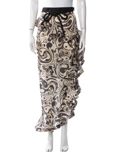 Pre-owned Zimmermann Linen Long Skirt In Neutrals