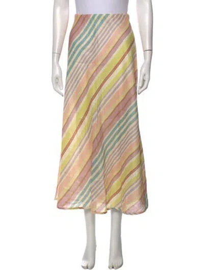 Pre-owned Zimmermann Linen Long Skirt In Neutrals