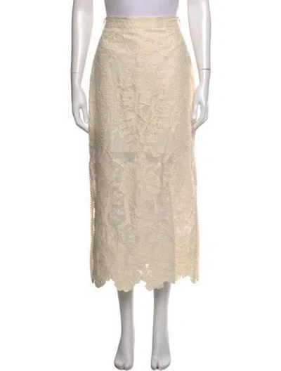 Pre-owned Zimmermann Linen Long Skirt In Neutrals