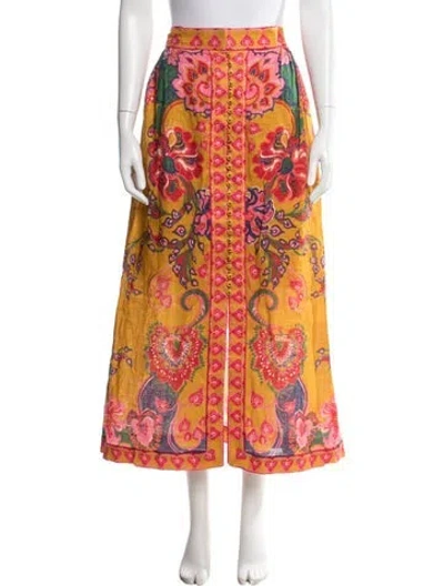 Pre-owned Zimmermann Linen Long Skirt In Red