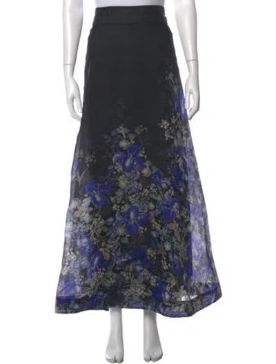 Pre-owned Zimmermann Linen Long Skirt W/ Tags In Black