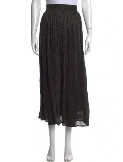 Pre-owned Zimmermann Linen Long Skirt W/ Tags In Black