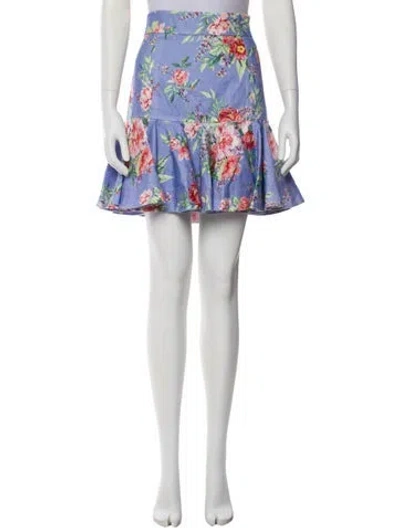 Pre-owned Zimmermann Linen Long Skirt W/ Tags In Blue