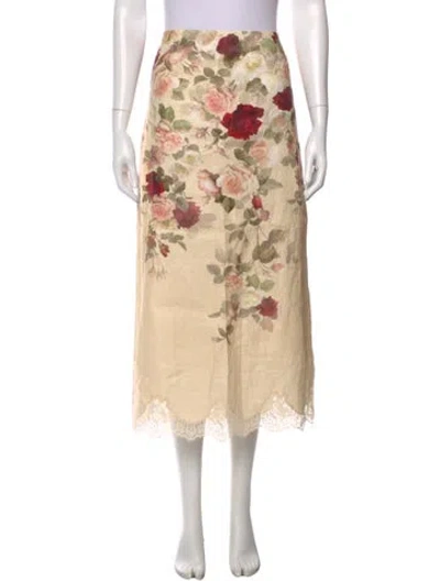 Pre-owned Zimmermann Linen Long Skirt W/ Tags In Neutral