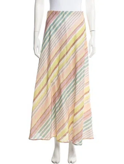 Pre-owned Zimmermann Linen Long Skirt W/ Tags In Neutrals
