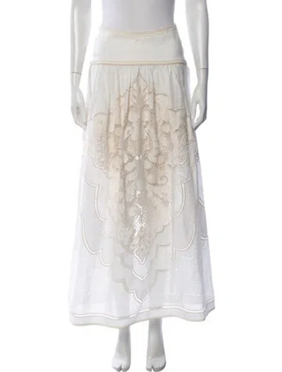 Pre-owned Zimmermann Linen Long Skirt W/ Tags In Neutrals