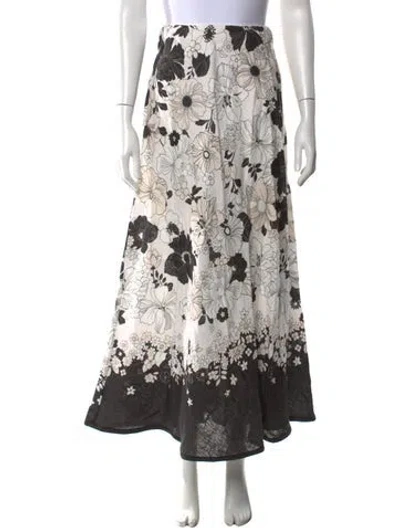 Pre-owned Zimmermann Linen Long Skirt In White