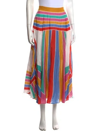 Pre-owned Zimmermann Linen Long Skirt In White