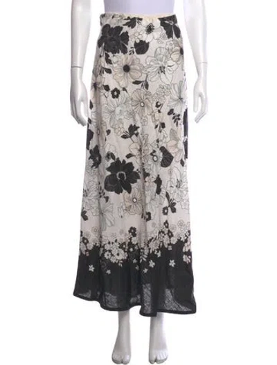 Pre-owned Zimmermann Linen Long Skirt In White