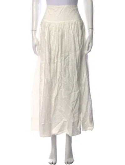 Pre-owned Zimmermann Linen Long Skirt In White