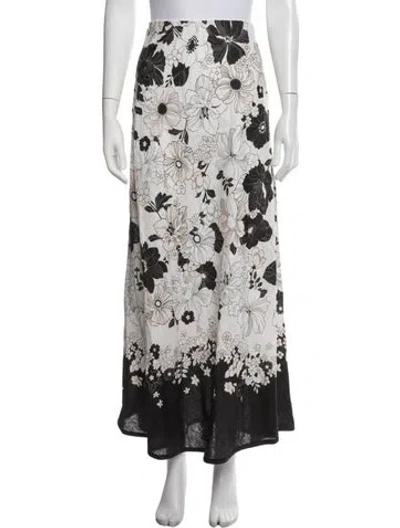 Pre-owned Zimmermann Linen Long Skirt In White
