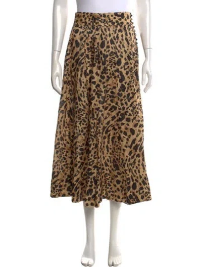 Pre-owned Zimmermann Linen Long Skirt In Yellow
