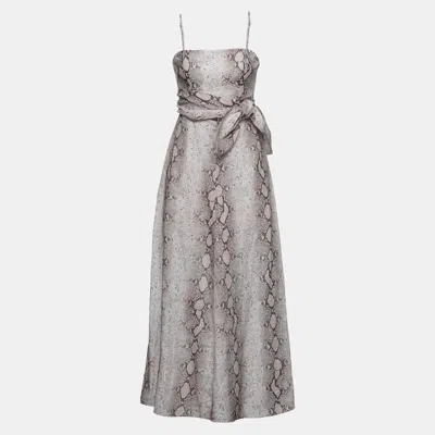 Pre-owned Zimmermann Linen Maxi Dresses 2 In Grey