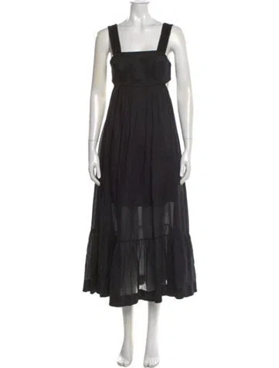 Pre-owned Zimmermann Linen Midi Length Dress In Black