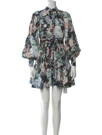Pre-owned Zimmermann Linen Midi Length Dress In Black