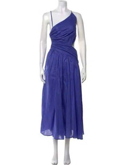 Pre-owned Zimmermann Linen Midi Length Dress In Blue