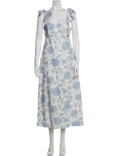 Pre-owned Zimmermann Linen Midi Length Dress In Multi