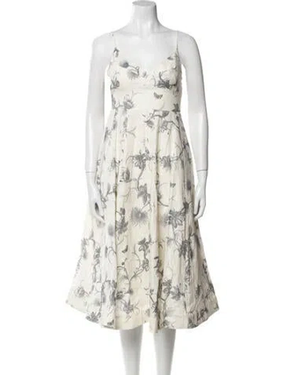 Pre-owned Zimmermann Linen Midi Length Dress In Neutral