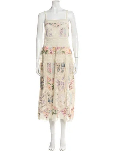 Pre-owned Zimmermann Linen Midi Length Dress In Neutral