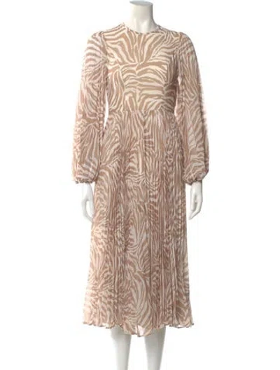 Pre-owned Zimmermann Linen Midi Length Dress In Neutral