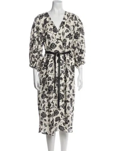 Pre-owned Zimmermann Linen Midi Length Dress In Neutral