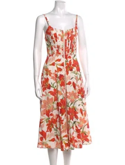 Pre-owned Zimmermann Linen Midi Length Dress In Neutral