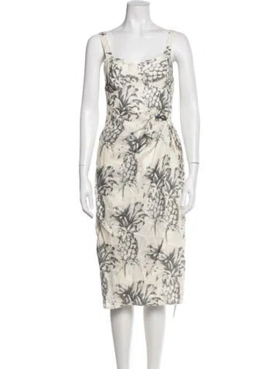 Pre-owned Zimmermann Linen Midi Length Dress In Neutral