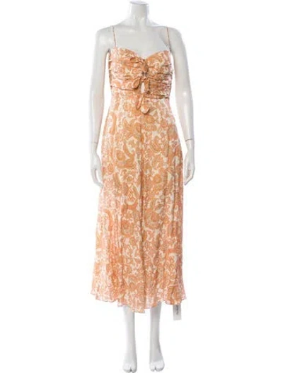 Pre-owned Zimmermann Linen Midi Length Dress In Neutral