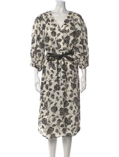 Pre-owned Zimmermann Linen Midi Length Dress In Neutral