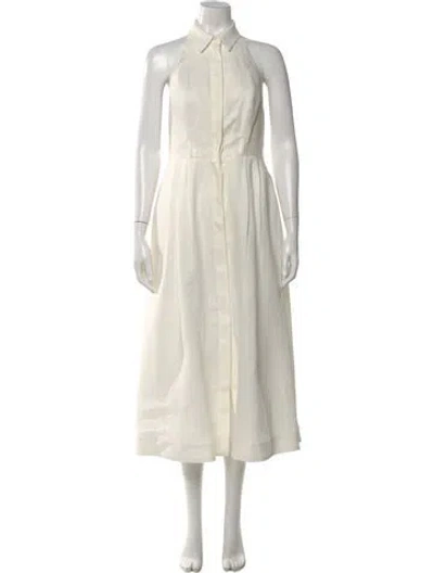 Pre-owned Zimmermann Linen Midi Length Dress In Neutral