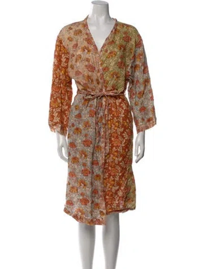 Pre-owned Zimmermann Linen Midi Length Dress In Neutral