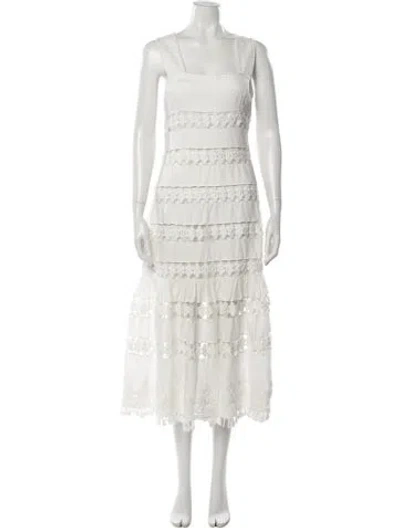 Pre-owned Zimmermann Linen Midi Length Dress In Neutral